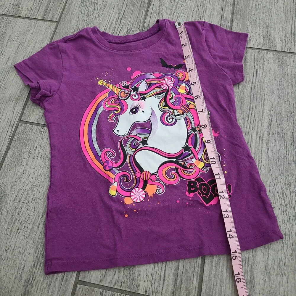 The Children’s Place Purple Unicorn “Boo!” Halloween T-Shirt Kids size XS / 4